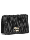 Matelasse Nappa Leather Card Wallet Black - MIU MIU - BALAAN 3