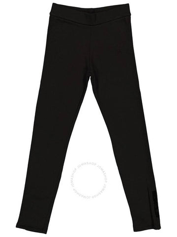 Moncler Girls Black Cotton Jersey Logo Patch Leggings, Size 8Y - MONCLER - BALAAN 1