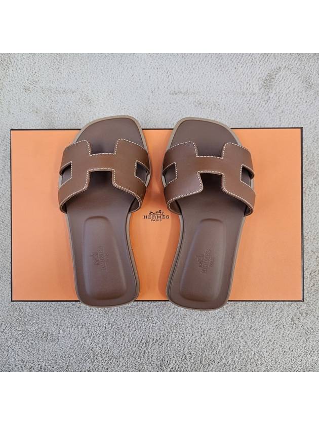 Women Sandals Oran Gold Slippers H021056Z - HERMES - BALAAN 7