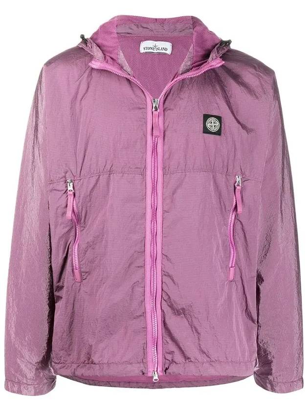 Logo Patch Nylon Metal Hooded Jacket Pink - STONE ISLAND - BALAAN 2