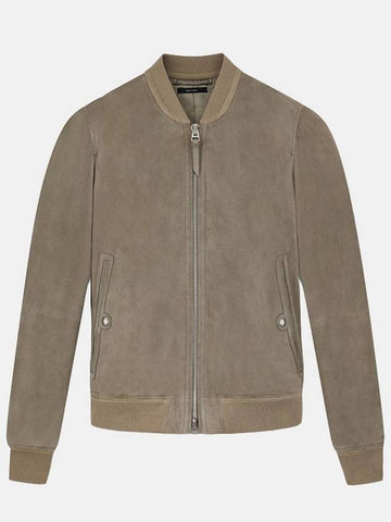 Suede Bomber Jacket Light Grey - TOM FORD - BALAAN 1