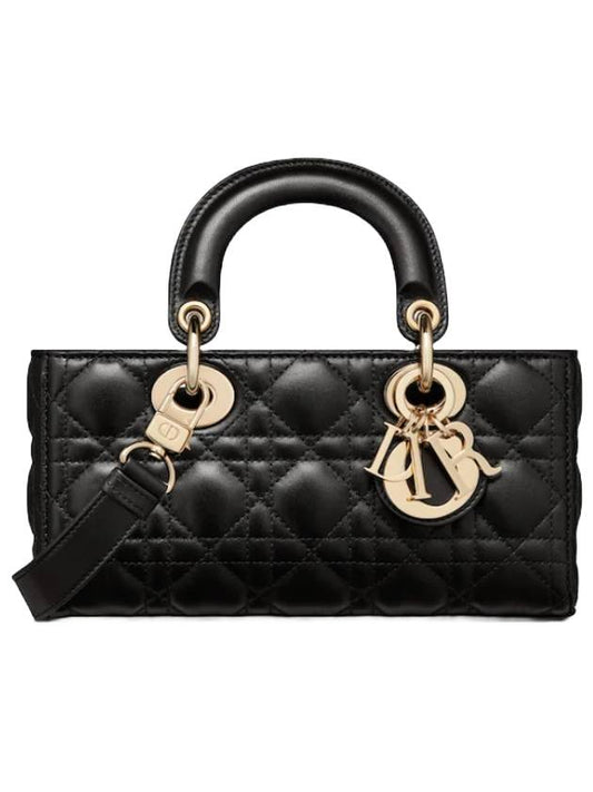 Lady D Joy Cannage Small Lambskin Tote Bag Black - DIOR - BALAAN 1