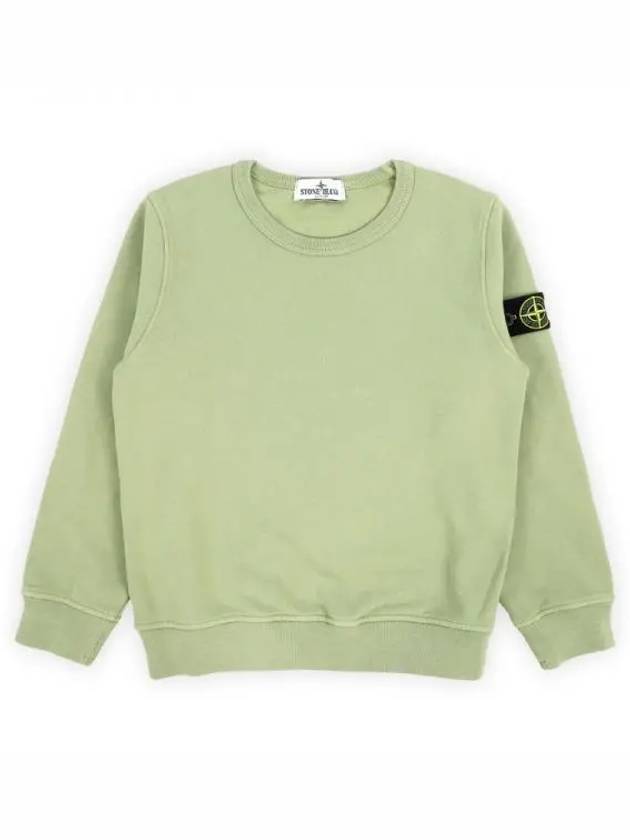 Kids Wappen Patch Organic Cotton Fleece Sweatshirt Green - STONE ISLAND - BALAAN 1