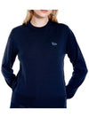 Women's Baby Fox Patch Regular Knit Top Deep Navy - MAISON KITSUNE - BALAAN 4