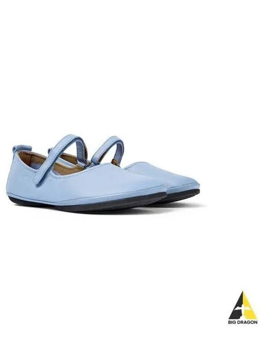 Right Leather Mary Jane Flat Shoes Blue - CAMPER - BALAAN 2