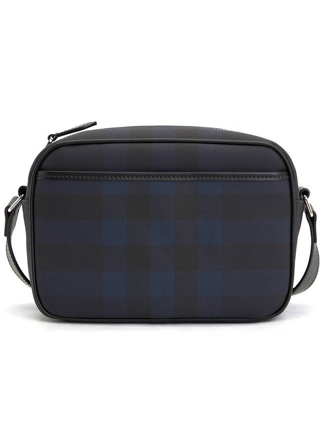 Logo Plaque Paddy Check Pattern Messenger Bag Navy - BURBERRY - BALAAN 4