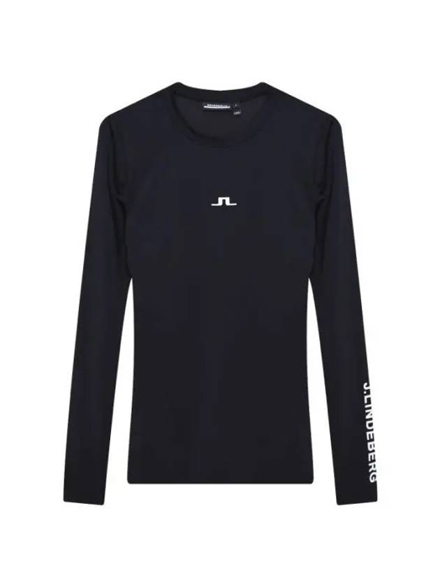 Tekla Crew Neck Slim Fit Long Sleeve T-Shirt Black - J.LINDEBERG - BALAAN 1