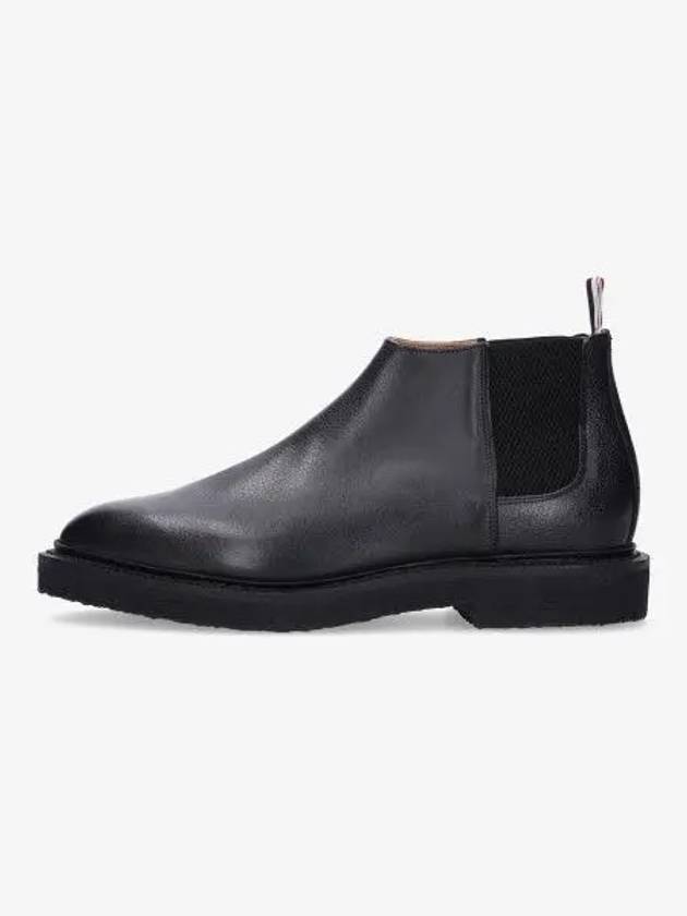 Pebble Crepe Sole Mid Top Grain Leather Chelsea Boots Black - THOM BROWNE - BALAAN 2