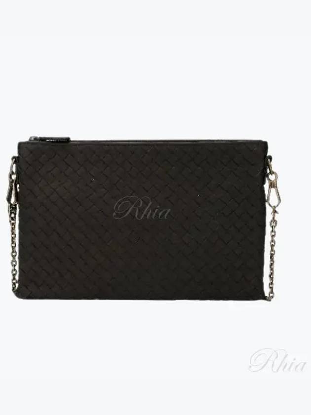 Intrecciato Chain Crossbody Bag Black - BOTTEGA VENETA - BALAAN 2