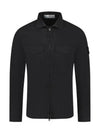 Organic Stretch Cotton Satin Long Sleeve Shirt Black - STONE ISLAND - BALAAN 2