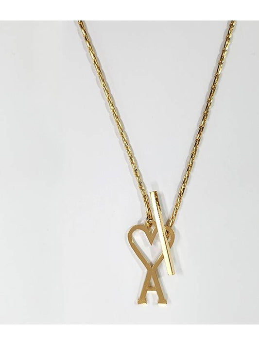 Heart Logo Chain Metal Necklace Gold - AMI - BALAAN 2