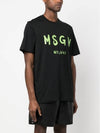 Milano Brushed Logo Cotton Short Sleeve T-Shirt Black - MSGM - BALAAN 8