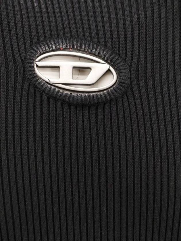 K Darin Logo Detail Knit Top Black - DIESEL - BALAAN 4