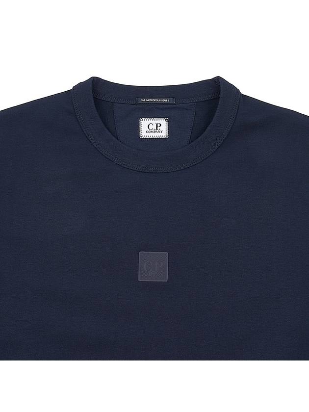 Logo Patch Cotton Sweatshirt Navy - CP COMPANY - BALAAN 4