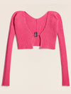 La Maille Pralu Micro Charm Logo Cardigan Pink - JACQUEMUS - BALAAN 3