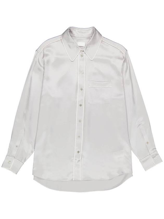 silk satin shirt light gray - BURBERRY - BALAAN 1