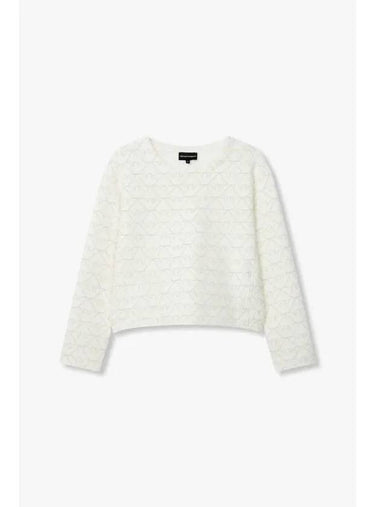 Women s Eagle Logo Pattern Sweatshirt Ivory - EMPORIO ARMANI - BALAAN 1