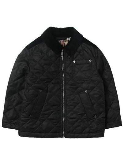 Corduroy Collar Diamond Quilted Jacket Black - BURBERRY - BALAAN 2