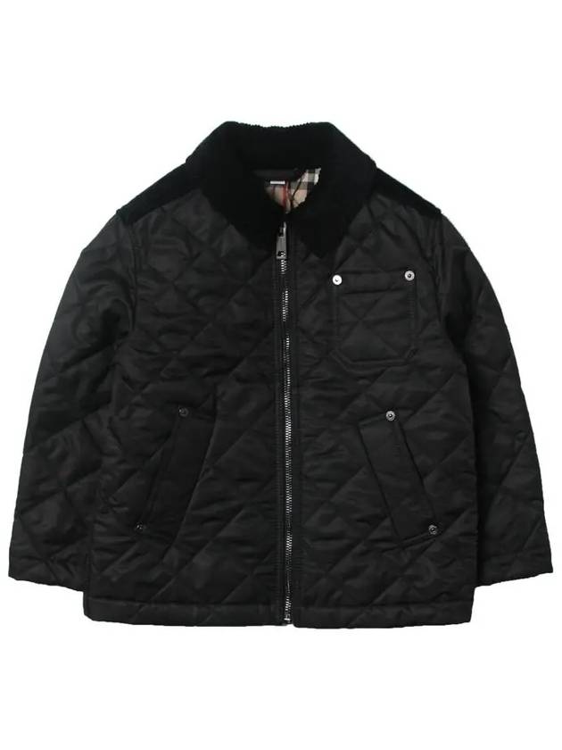 Corduroy Collar Diamond Quilted Jacket Black - BURBERRY - BALAAN 3