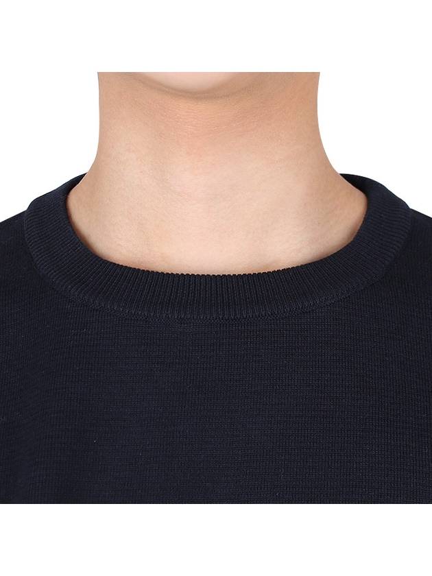 4 Bar Armband Milano Stitch Knit Top Navy - THOM BROWNE - BALAAN 6