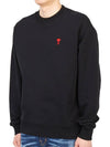 Small Heart Logo Sweatshirt Black - AMI - BALAAN 3