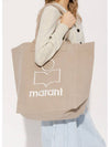 Yenky Embroidered Logo Large Shopper Tote Bag Beige - ISABEL MARANT - BALAAN 3