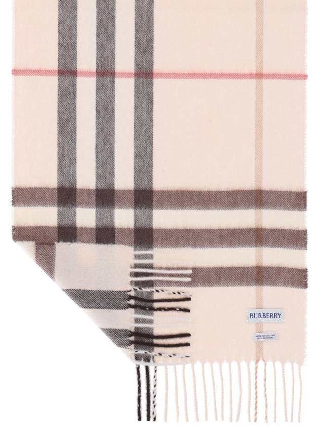 Check Pattern Cashmere Scarf Alabaster - BURBERRY - BALAAN 4