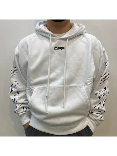 Airport Tape Print Hoodie White - OFF WHITE - BALAAN 2