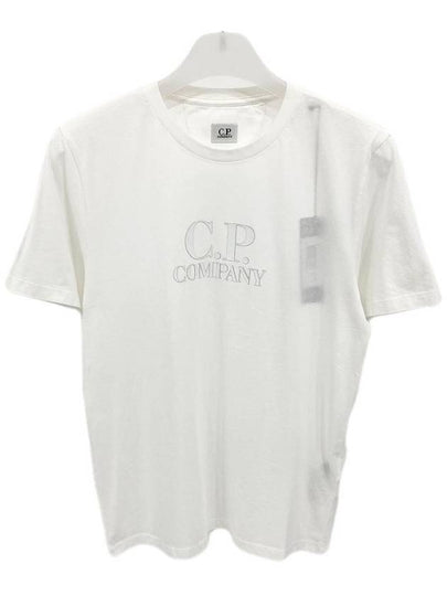 Tonal Logo Short Sleeve T-Shirt White - CP COMPANY - BALAAN 2