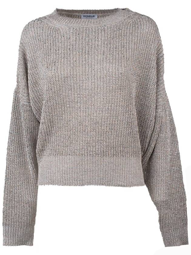 Dondup Silver Viscose Crewneck Sweater - DONDUP - BALAAN 1