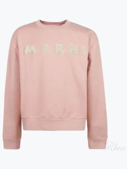 Fur Effect Logo Cotton Sweatshirt Pink - MARNI - BALAAN 2