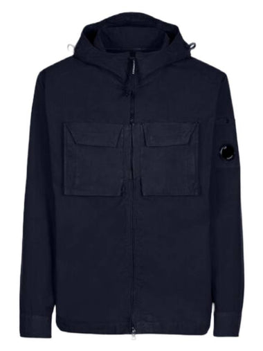 Heavy Poplin Emerized Shirt Hooded Jacket Navy - CP COMPANY - BALAAN 1