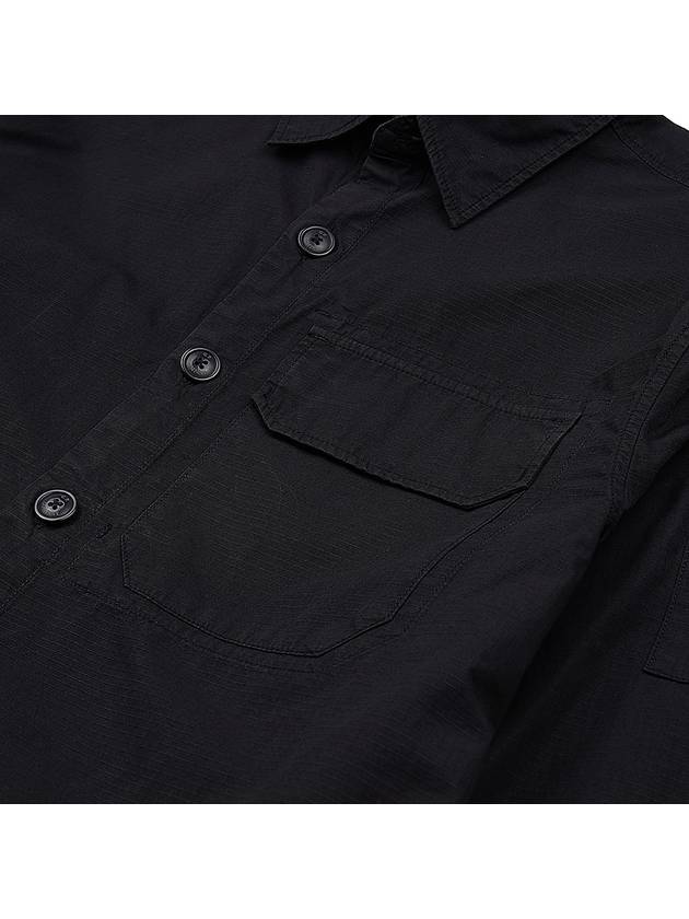 Lens Wappen Ripstop Shirt Zip Up Jacket Black - CP COMPANY - BALAAN 9