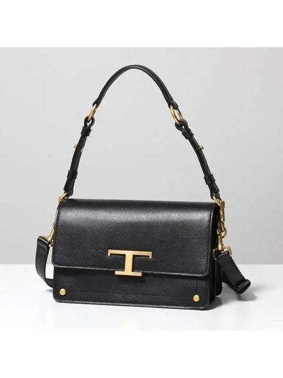 Timeless T Logo Small Satchel Shoulder Bag Black - TOD'S - BALAAN 2