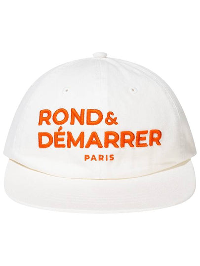 Bold Logo Washed 6 Panel Ball Cap White - ROND&DEMARRER - BALAAN 2