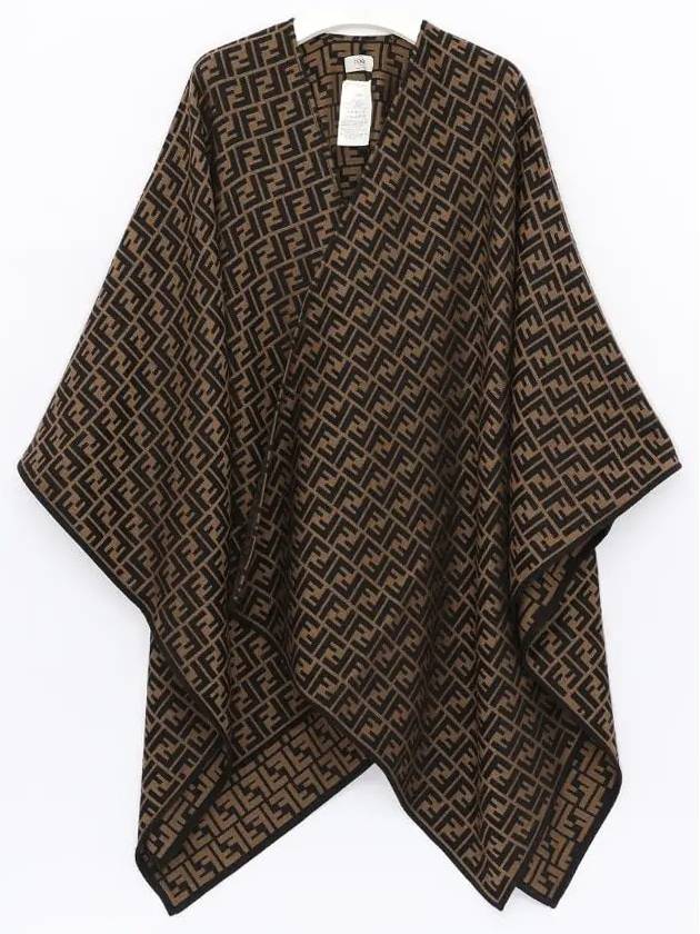 FF Jacquard Poncho Brown - FENDI - BALAAN 4