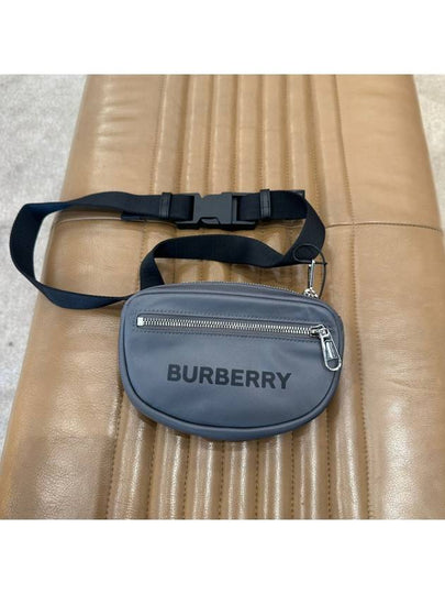 Cannon Logo Nylon Zipper Cross Bag Grey - BURBERRY - BALAAN 2