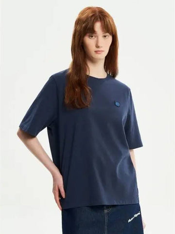 Women s Bold Foxhead Patch Comfort T Shirt Ink Blue Domestic Product GM0023072149119 - MAISON KITSUNE - BALAAN 1