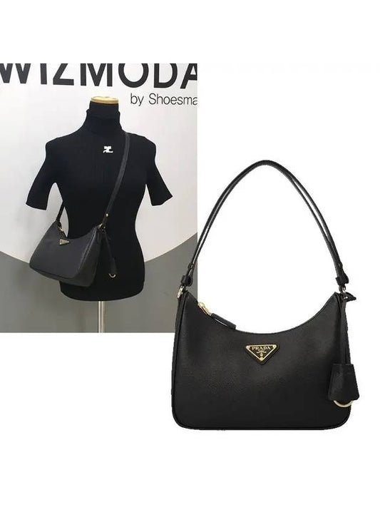 Re-Edition Saffiano Leather Mini Bag Black - PRADA - BALAAN 2