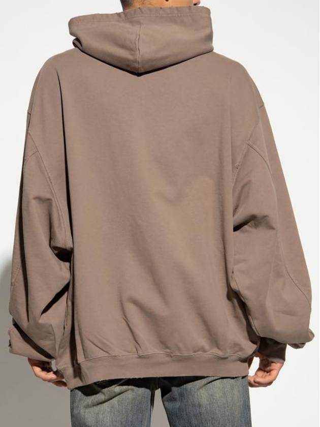 Destroyed Oversized Hoodie Brown - BALENCIAGA - BALAAN 3