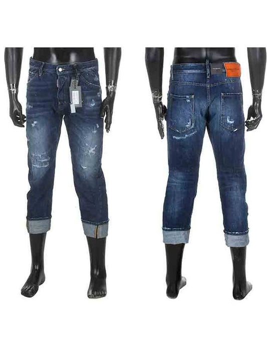 Men's Workwear Roll-up Jeans Indigo Blue - DSQUARED2 - BALAAN.