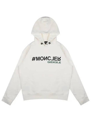 23FW 8G00027 80451 034 Men’s Logo Hooded Sweatshirt Cream 998758 - MONCLER - BALAAN 1