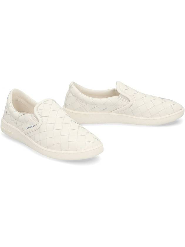 Sawyer Intrecciato Calfskin Slip-Ons White - BOTTEGA VENETA - BALAAN 4