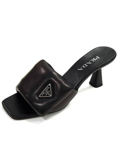 Soft Padded Nappa Sandals Heel Black - PRADA - BALAAN 2