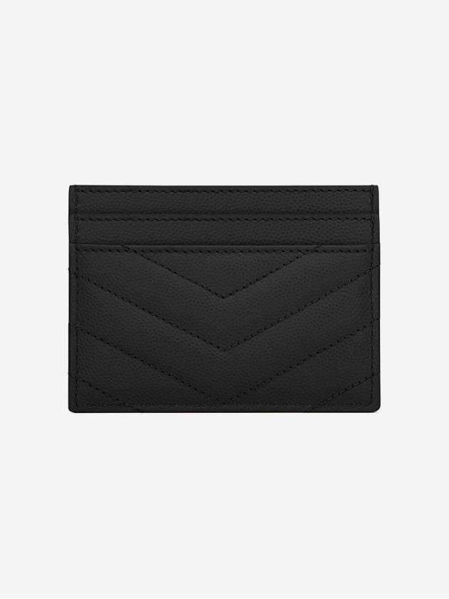 Gold Hardware Matelasse Caviar Leather Card Wallet Black - SAINT LAURENT - BALAAN 3