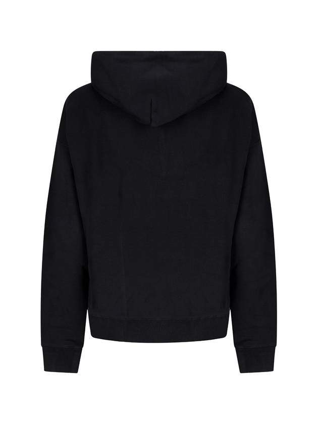 Logo Print Cotton Hoodie Black - OFF WHITE - BALAAN 3