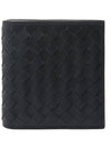 Intrecciato Small Folder Half Wallet Black - BOTTEGA VENETA - BALAAN 3