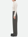 Pleated Straight Pants Grey Melange - BOTTEGA VENETA - BALAAN 5