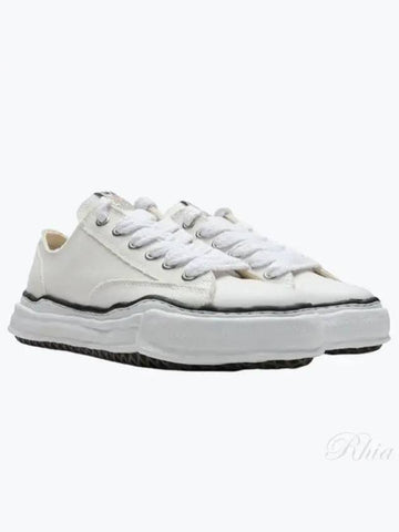 A01FW702 White Peterson OG Sole Canvas Low Sneakers - MIHARA YASUHIRO - BALAAN 1