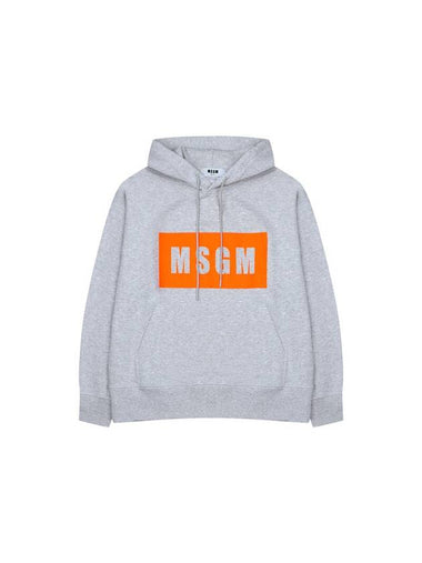 Box Logo Print Hoodie Orange Grey - MSGM - BALAAN 1